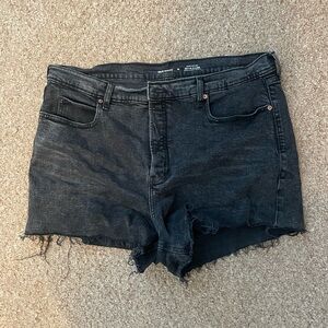 Black denim shorts